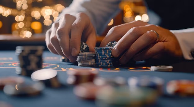 Fa Cai Shen Deluxe slot interface on bulantogel showing reel layout, stake controls, and symbol pay table